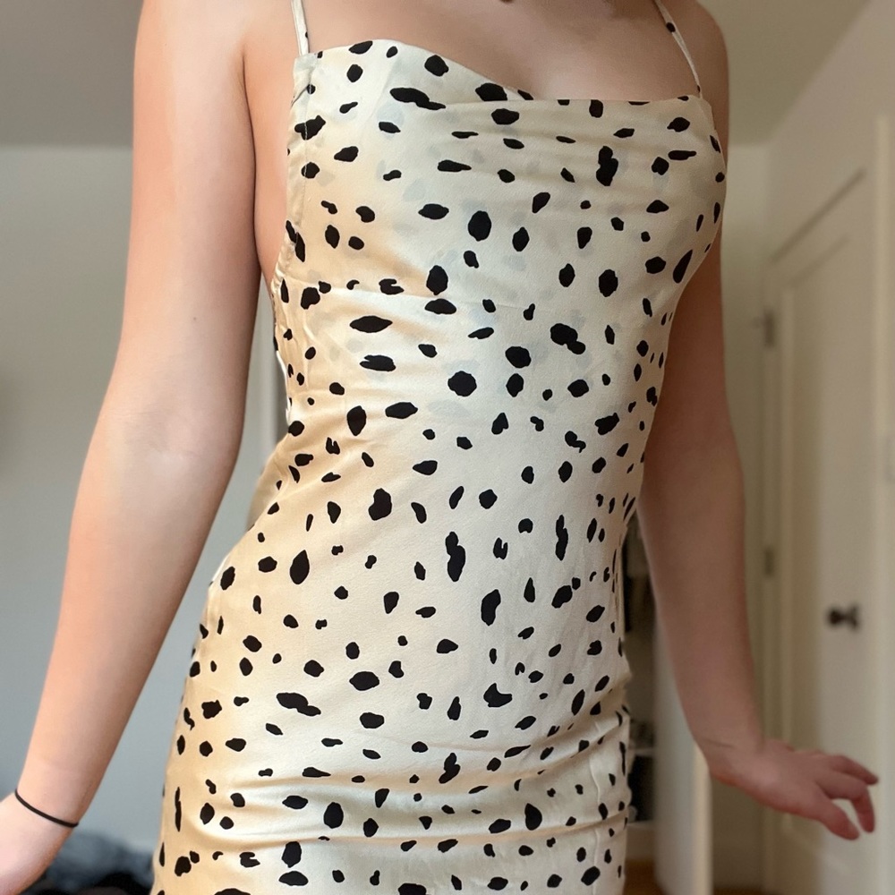Princess Polly satin material cheetah print dress